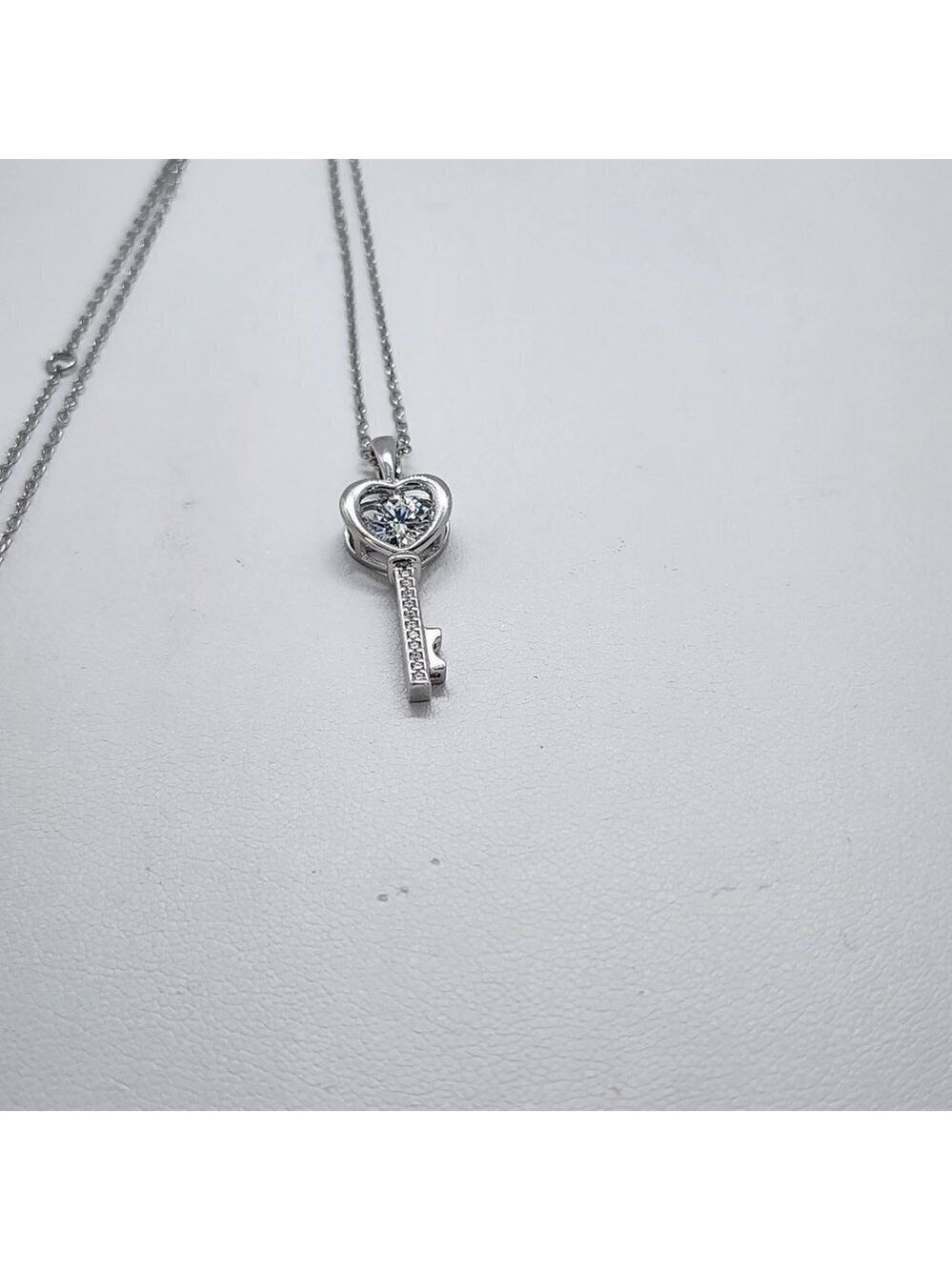 Brand New Sterling Silver 925 Key Heart Necklace - Picture 2 of 5